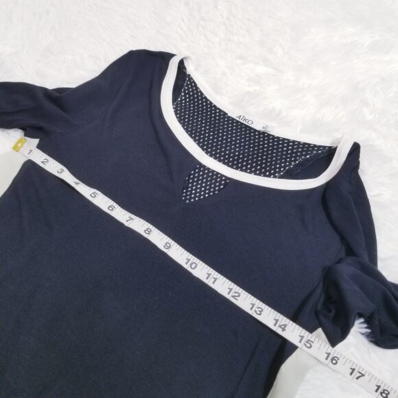 AIKO Trudie Silk & Leather Keyhole Blouse - Picture 6 of 10